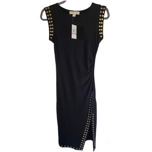 Micheal Kors Black BodyCon with gold metal studs